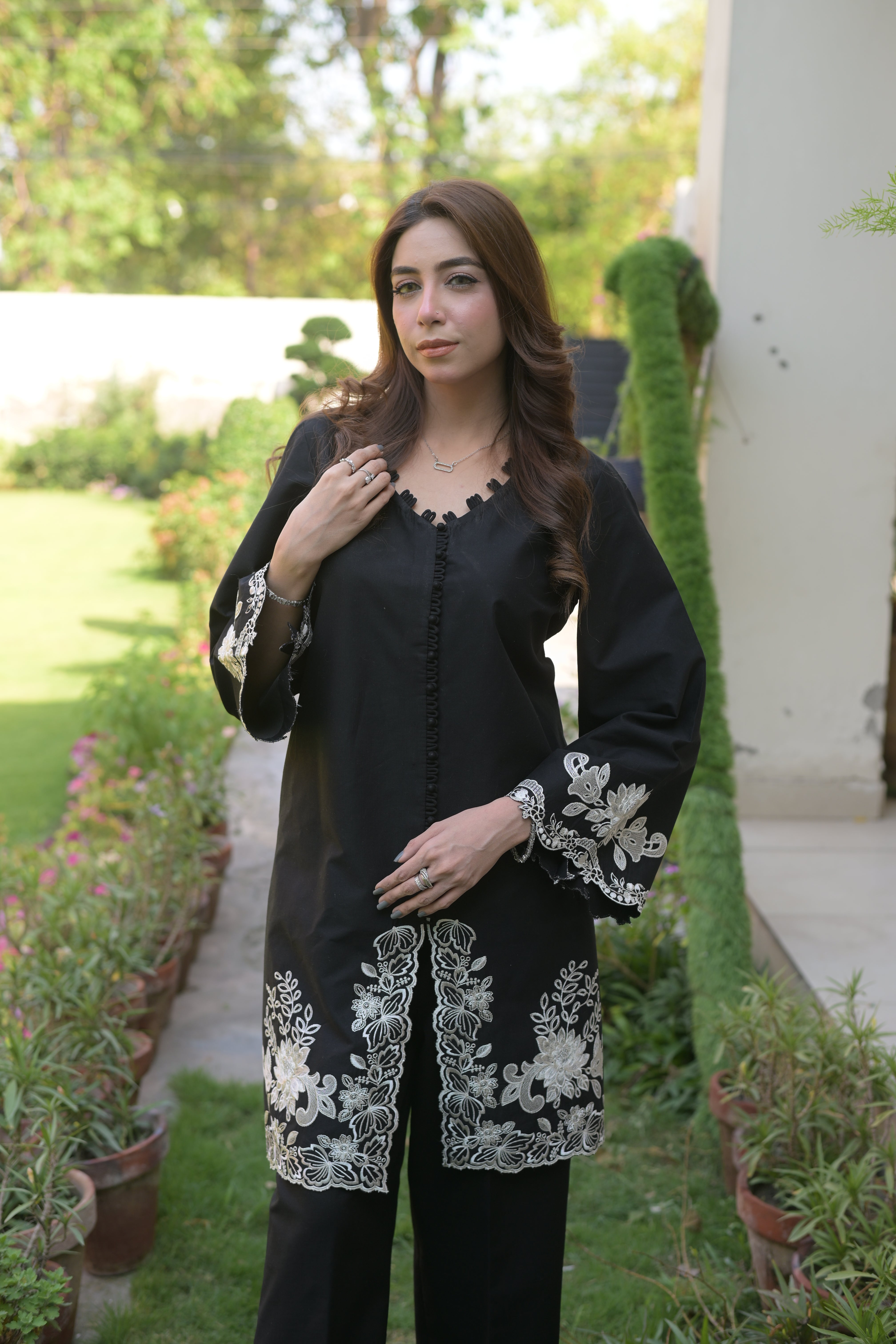 Miraal Black - Luxe Embroidered Co-ord Set