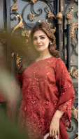 Miraal – Maroon Embroidered Luxury Suit