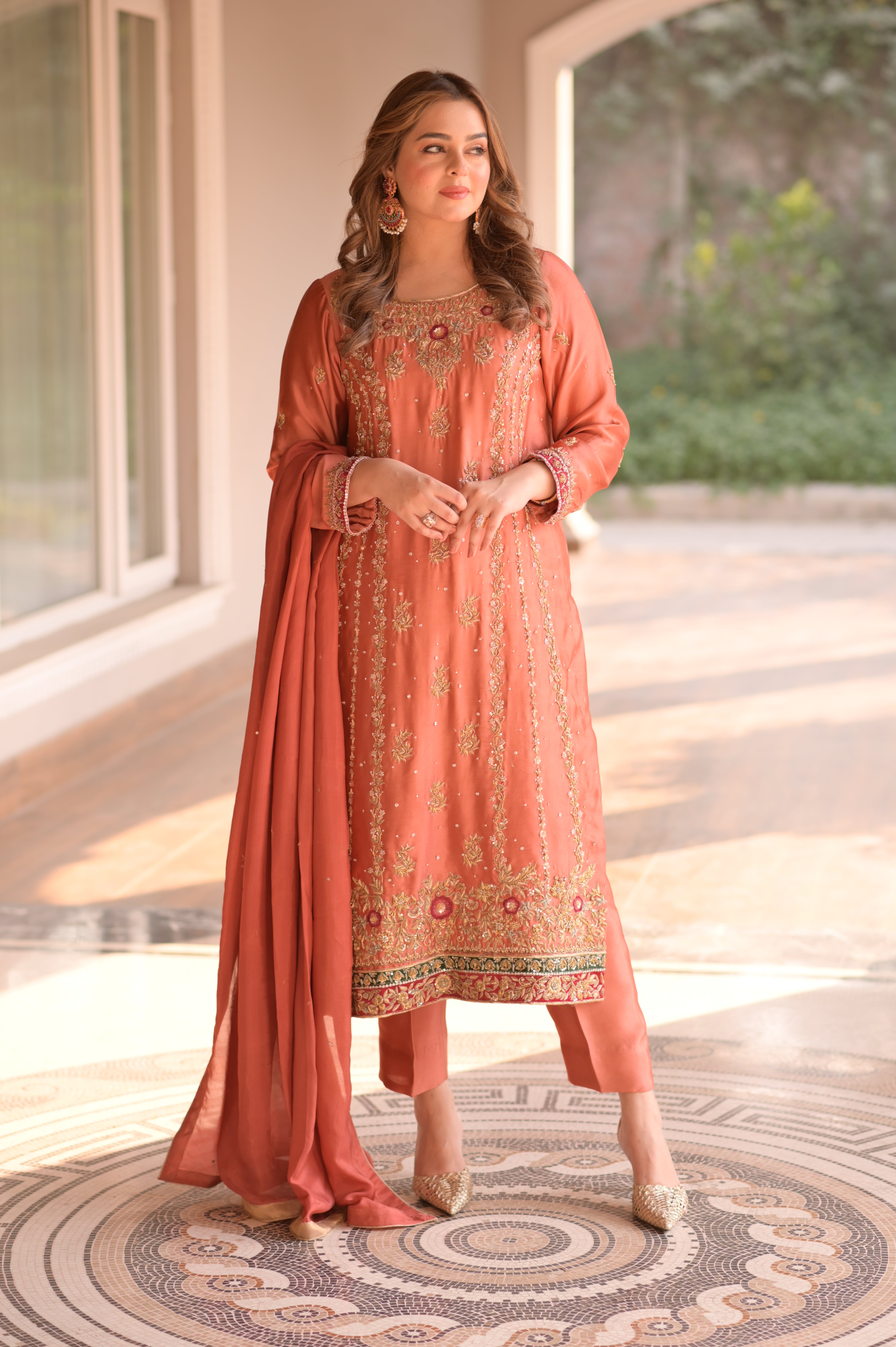 tissue silk dress for women Aditi Gupta Purple Silk Zari Tissue Anarkali And Sharara Set
