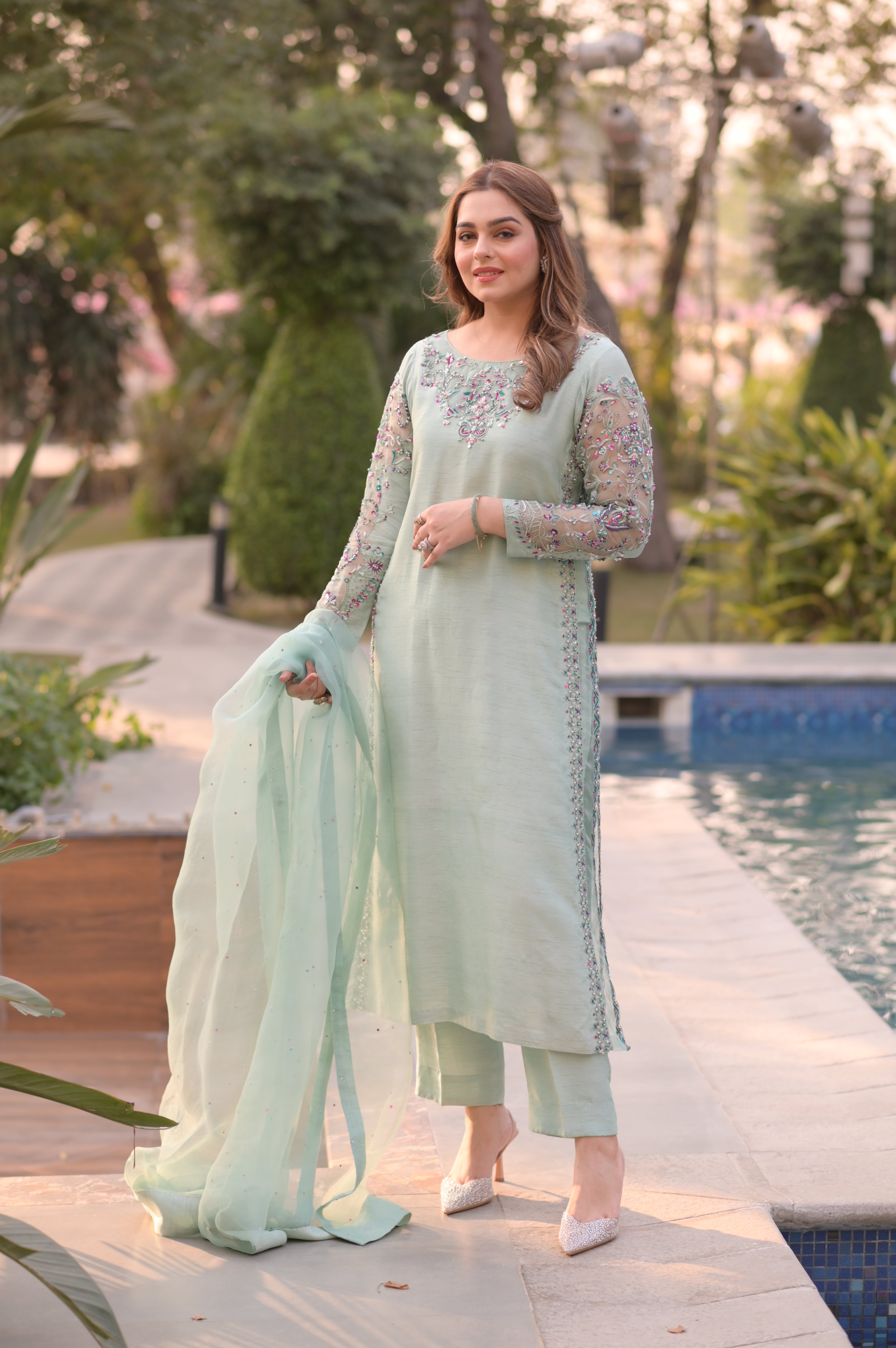 Zarnish-e-Noor  Korean Raw Silk